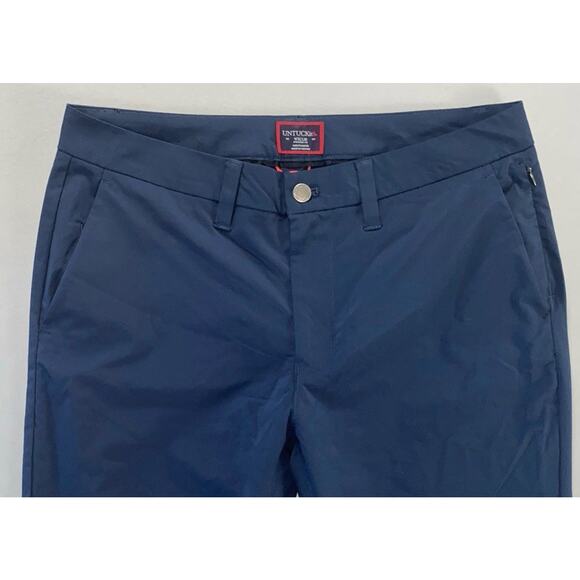 Untuckit 'Chancellor' Flat Front Performance Tech Pants. Navy Blue, Men's 32X30. - Picture 6 of 9